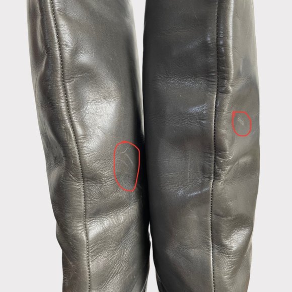 Elie Tahari Gray Wrap Edgy Heels Round Toe Boots Tall Women's Size 6.5 - Picture 5 of 16